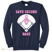Breast Cancer Awareness Save Second Base Pink Ribbon Sweatshirt thumb 0