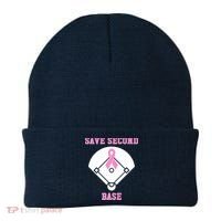 Breast Cancer Awareness Save Second Base Pink Ribbon Beanie thumb 0