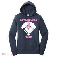 Breast Cancer Awareness Save Second Base Pink Ribbon Women's Hoodie thumb 0