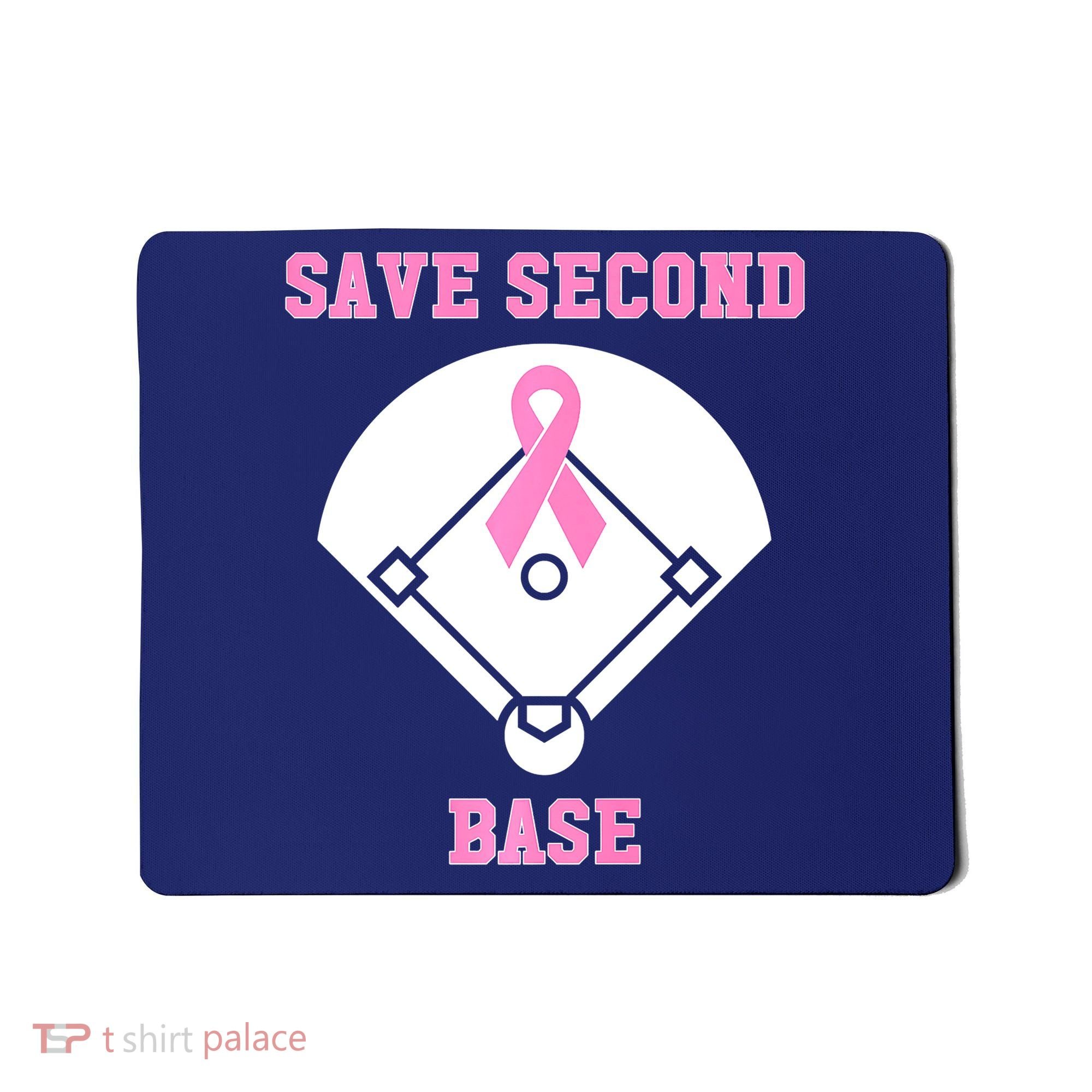 Breast Cancer Awareness Save Second Base Pink Ribbon Mousepad