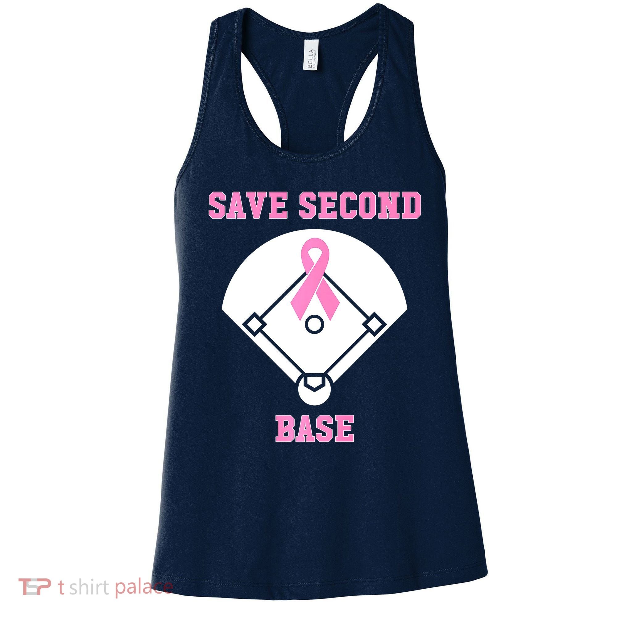 Breast Cancer Awareness Save Second Base Pink Ribbon Women's Tank Top