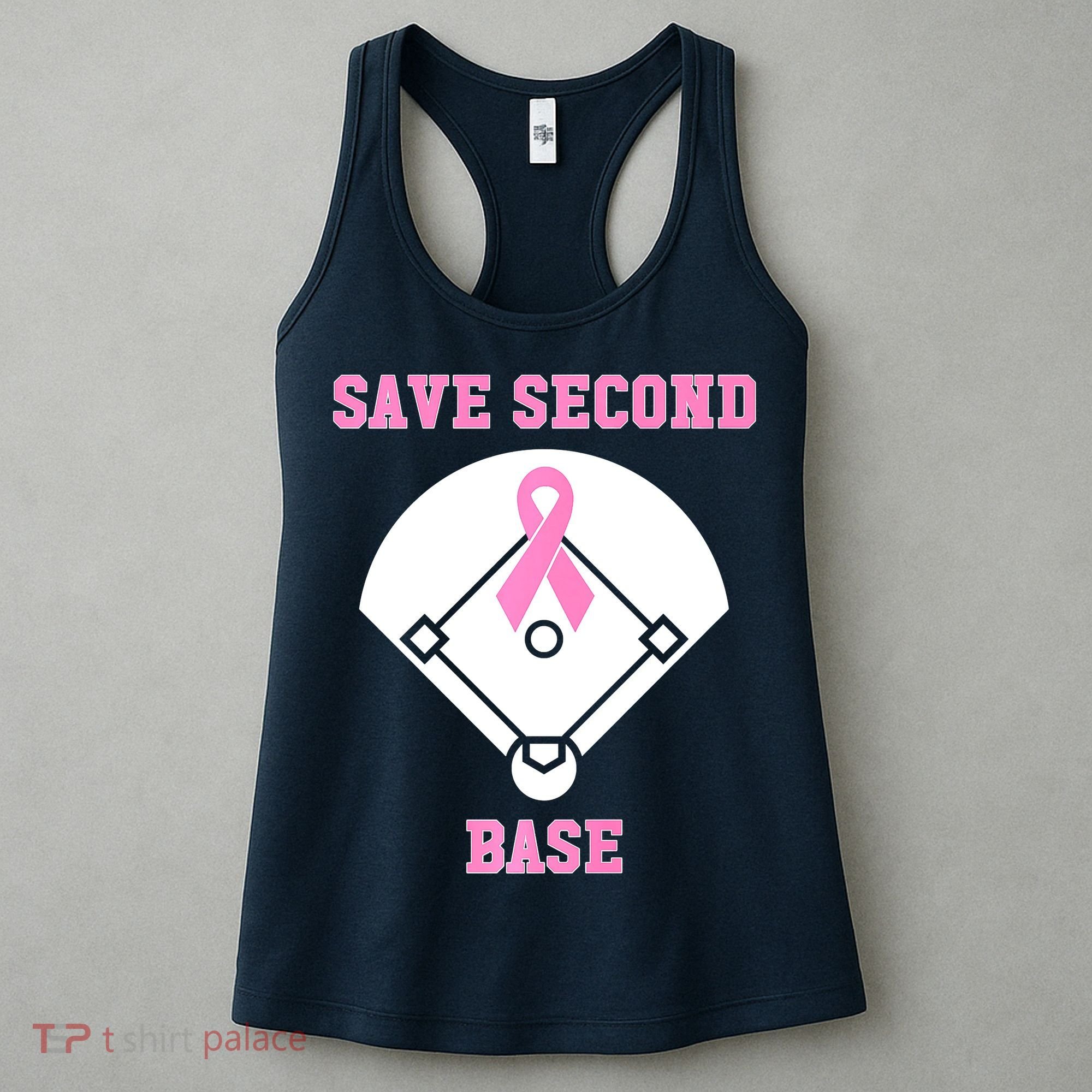 Breast Cancer Awareness Save Second Base Pink Ribbon Women's Tank Top