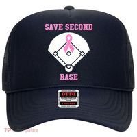 Breast Cancer Awareness Save Second Base Pink Ribbon Hat thumb 0