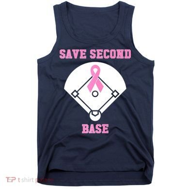 Breast Cancer Awareness Save Second Base Pink Ribbon Tank Top