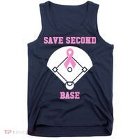 Breast Cancer Awareness Save Second Base Pink Ribbon Tank Top thumb 0