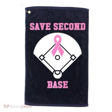 Breast Cancer Awareness Save Second Base Pink Ribbon Golf Towel