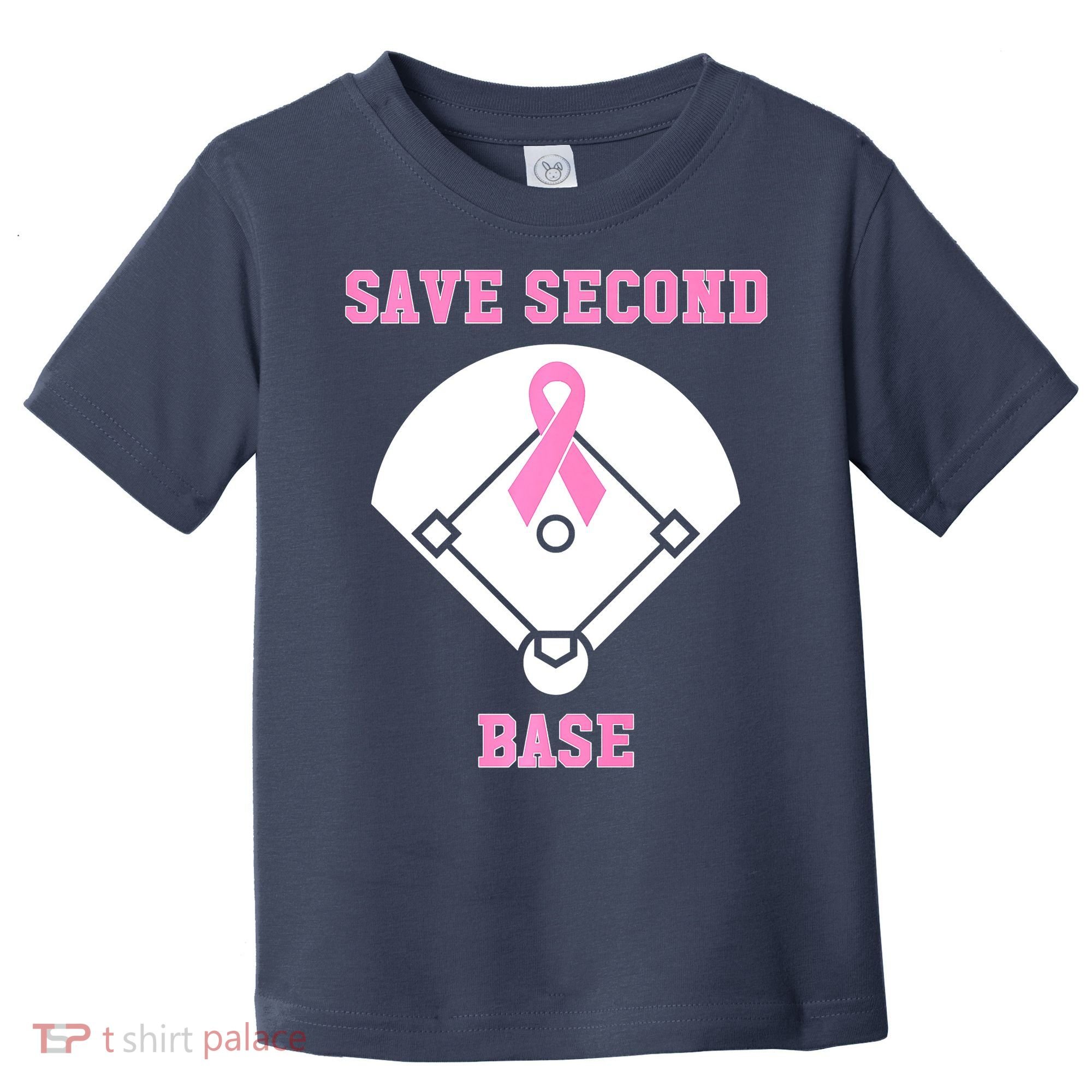 Breast Cancer Awareness Save Second Base Pink Ribbon Toddler T-Shirt