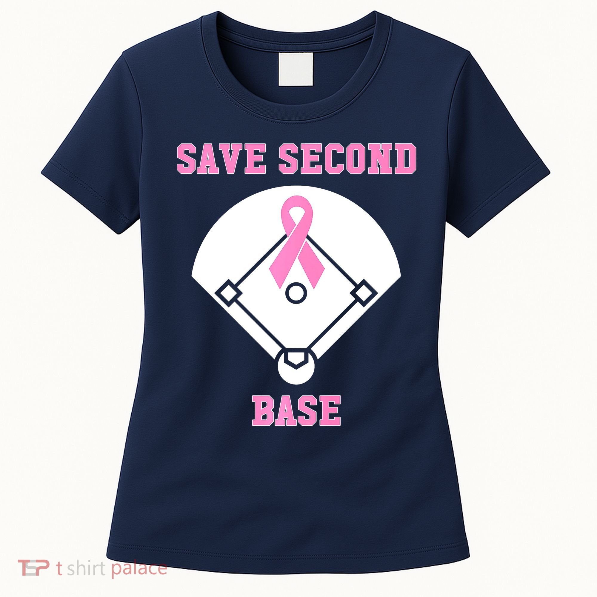 Breast Cancer Awareness Save Second Base Pink Ribbon Women's T-Shirt