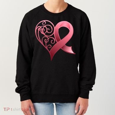 Breast Cancer Awareness Ribbon Heart Pattern Women's Sweatshirt