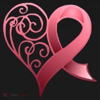 Breast Cancer Awareness Ribbon Heart Pattern USA-Made Doggie Bandana thumb 2