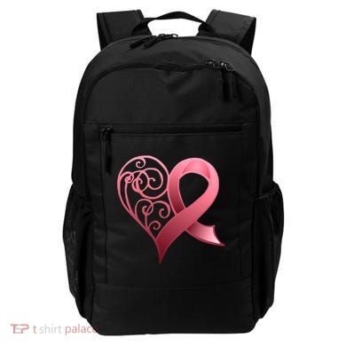 Breast Cancer Awareness Ribbon Heart Pattern Backpack