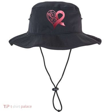 Breast Cancer Awareness Ribbon Heart Pattern Bucket Hat