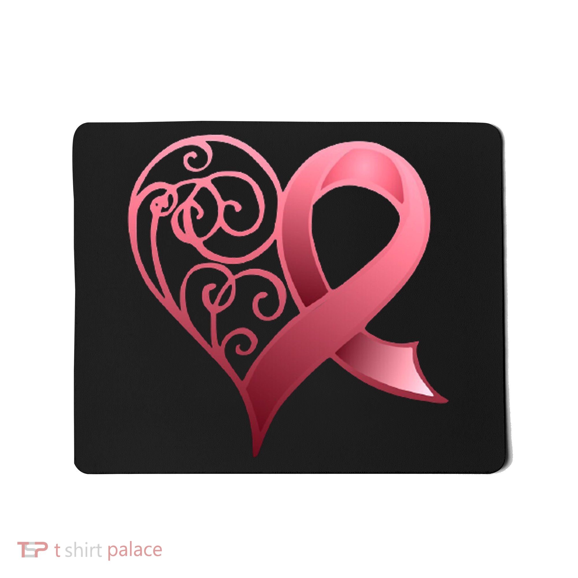 Breast Cancer Awareness Ribbon Heart Pattern Mousepad