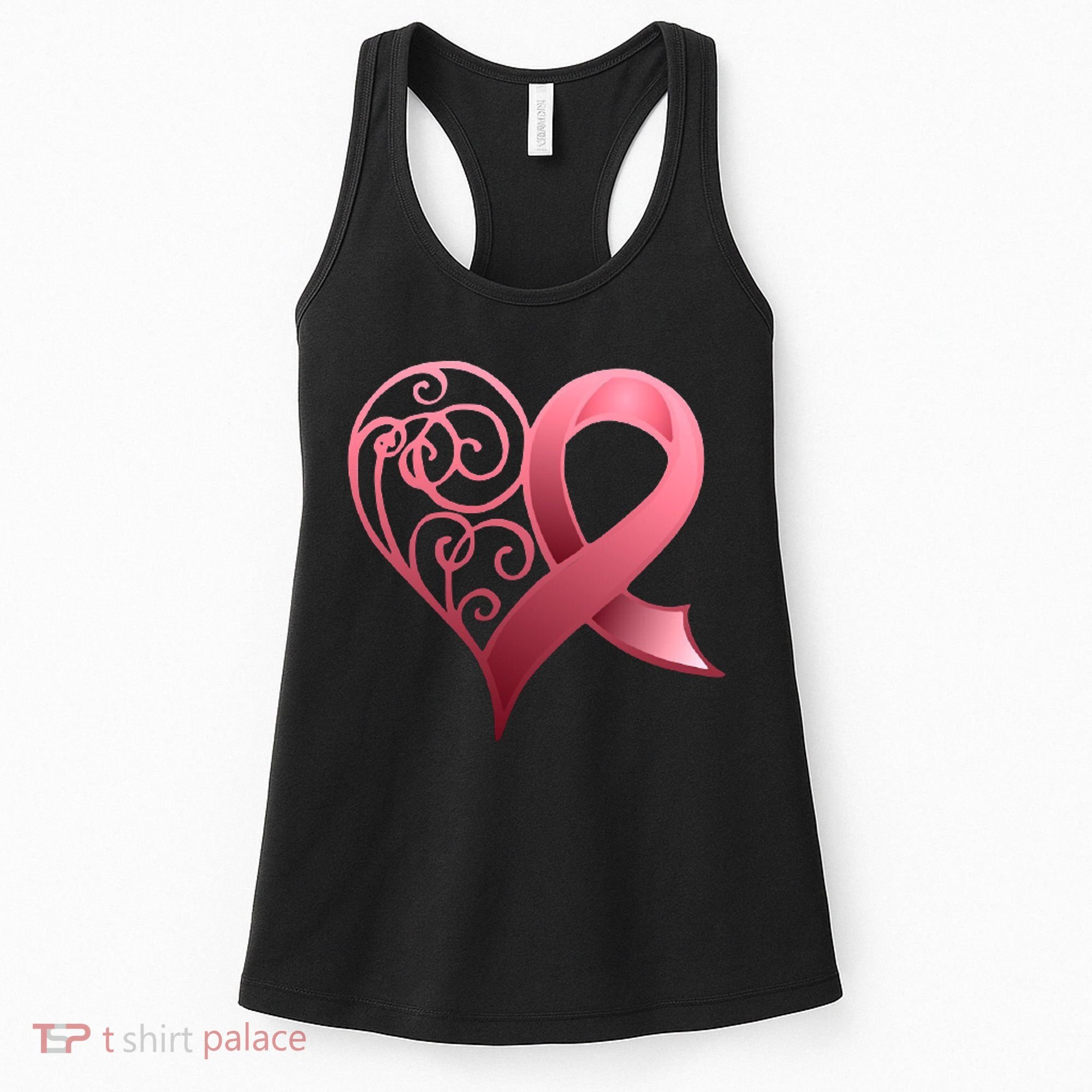 Breast Cancer Awareness Ribbon Heart Pattern Women's Tank Top