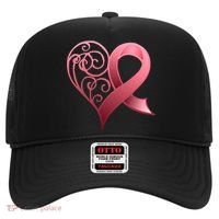 Breast Cancer Awareness Ribbon Heart Pattern Hat thumb 0