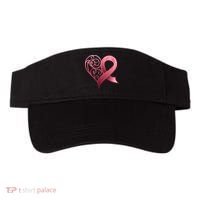 Breast Cancer Awareness Ribbon Heart Pattern Visor thumb 0
