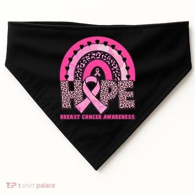 Breast Cancer Awareness Pink Leopard Print Rainbow USA-Made Doggie Bandana
