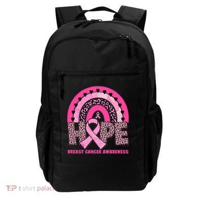 Breast Cancer Awareness Pink Leopard Print Rainbow Backpack