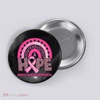 Breast Cancer Awareness Pink Leopard Print Rainbow Button thumb 0