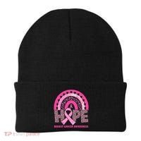 Breast Cancer Awareness Pink Leopard Print Rainbow Beanie thumb 0