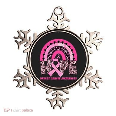 Breast Cancer Awareness Pink Leopard Print Rainbow Ornament