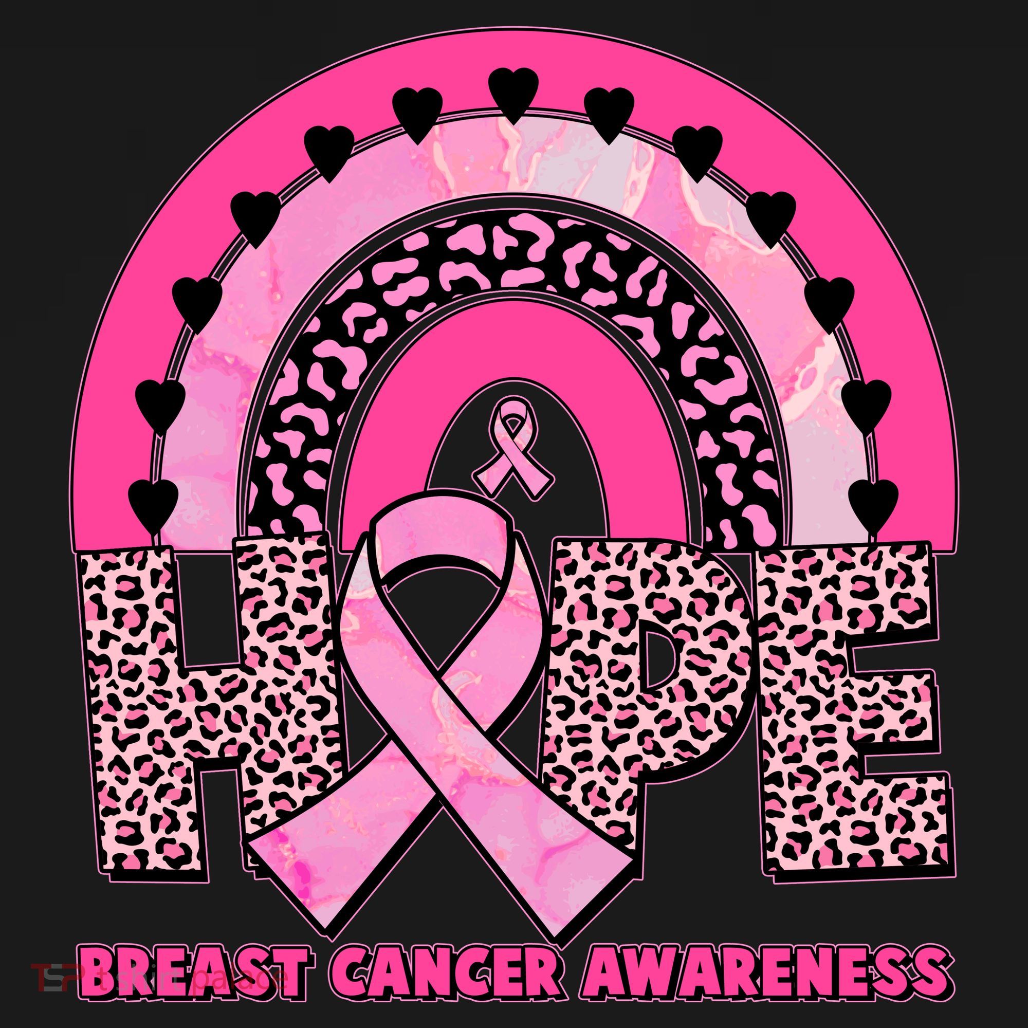 Breast Cancer Awareness Pink Leopard Print Rainbow Ornament