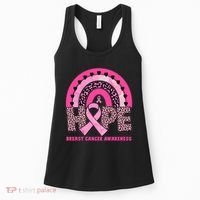 Breast Cancer Awareness Pink Leopard Print Rainbow Women's Tank Top thumb 0