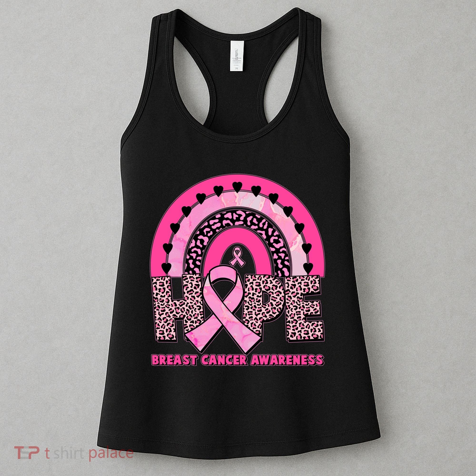 Breast Cancer Awareness Pink Leopard Print Rainbow Women's Tank Top
