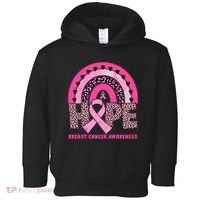 Breast Cancer Awareness Pink Leopard Print Rainbow Toddler Hoodie thumb 0