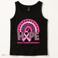 Breast Cancer Awareness Pink Leopard Print Rainbow Tank Top thumb 2