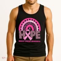 Breast Cancer Awareness Pink Leopard Print Rainbow Tank Top thumb 3