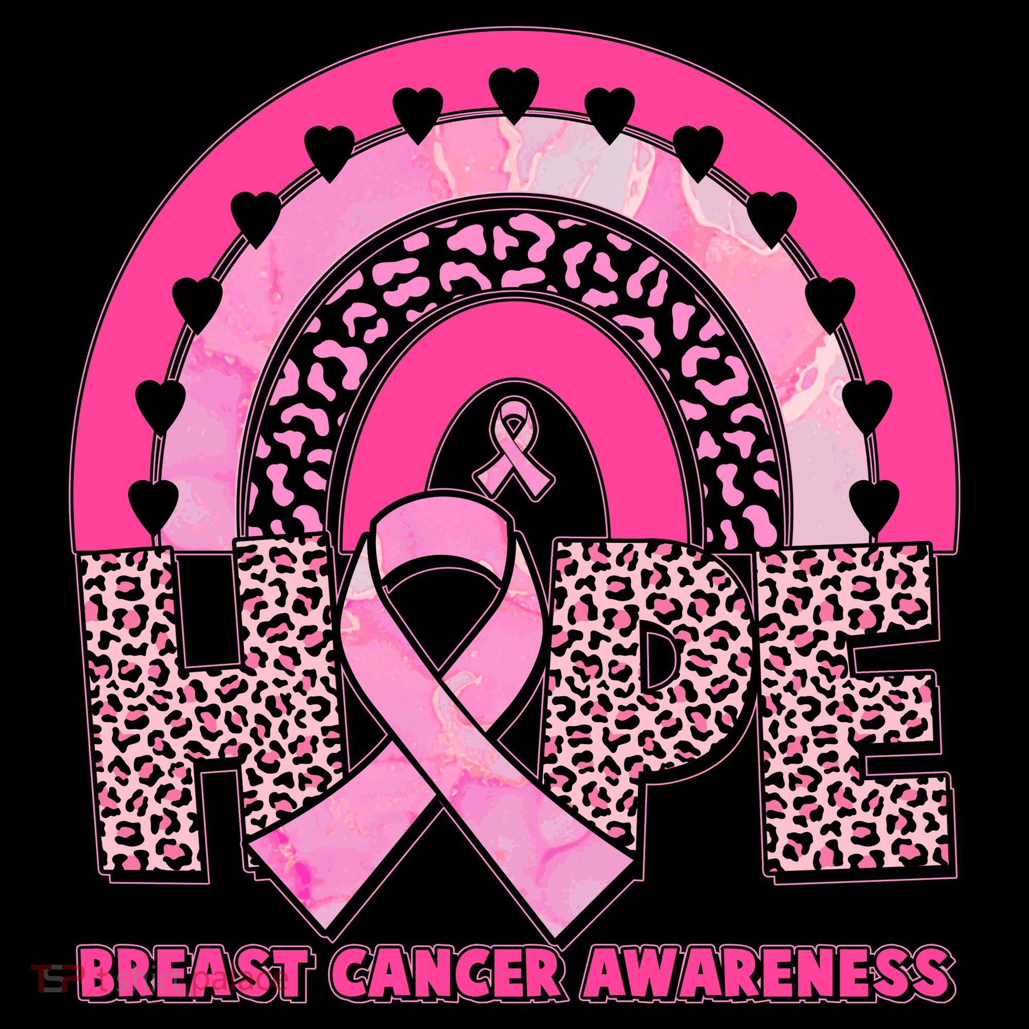 Breast Cancer Awareness Pink Leopard Print Rainbow Tank Top