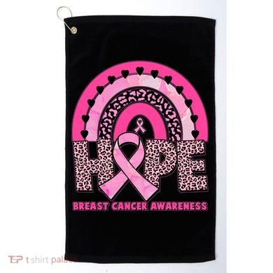 Breast Cancer Awareness Pink Leopard Print Rainbow Golf Towel