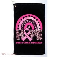 Breast Cancer Awareness Pink Leopard Print Rainbow Golf Towel thumb 0