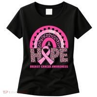 Breast Cancer Awareness Pink Leopard Print Rainbow Women's T-Shirt thumb 0