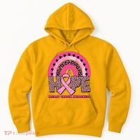 Breast Cancer Awareness Pink Leopard Print Rainbow Hoodie thumb 0