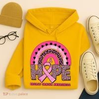 Breast Cancer Awareness Pink Leopard Print Rainbow Hoodie thumb 4
