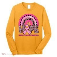 Breast Cancer Awareness Pink Leopard Print Rainbow Long Sleeve Shirt thumb 0