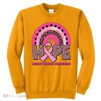 Breast Cancer Awareness Pink Leopard Print Rainbow Sweatshirt thumb 0