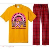 Breast Cancer Awareness Pink Leopard Print Rainbow Pajama Set thumb 0
