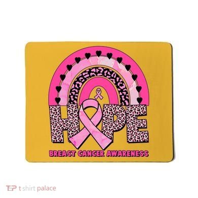 Breast Cancer Awareness Pink Leopard Print Rainbow Mousepad