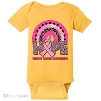 Breast Cancer Awareness Pink Leopard Print Rainbow Baby Bodysuit thumb 0