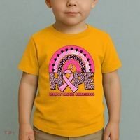Breast Cancer Awareness Pink Leopard Print Rainbow Toddler T-Shirt thumb 2