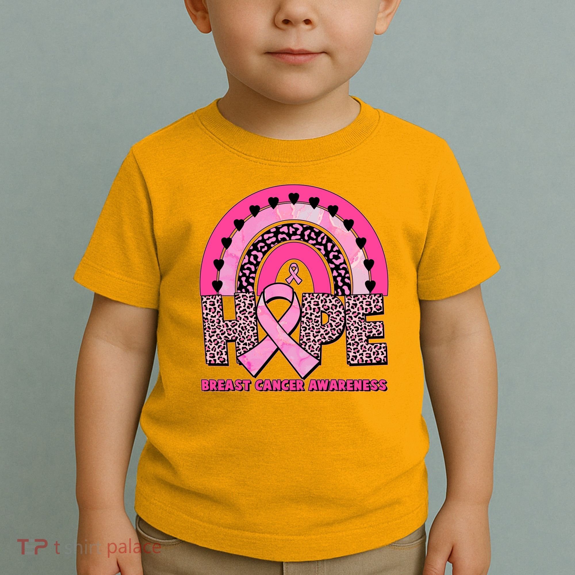 Breast Cancer Awareness Pink Leopard Print Rainbow Toddler T-Shirt