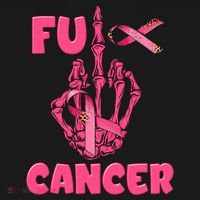 Breast Cancer Awareness Fu Cancer Skeleton Middle Finger Pink Ribbon Women's Tank Top thumb 5