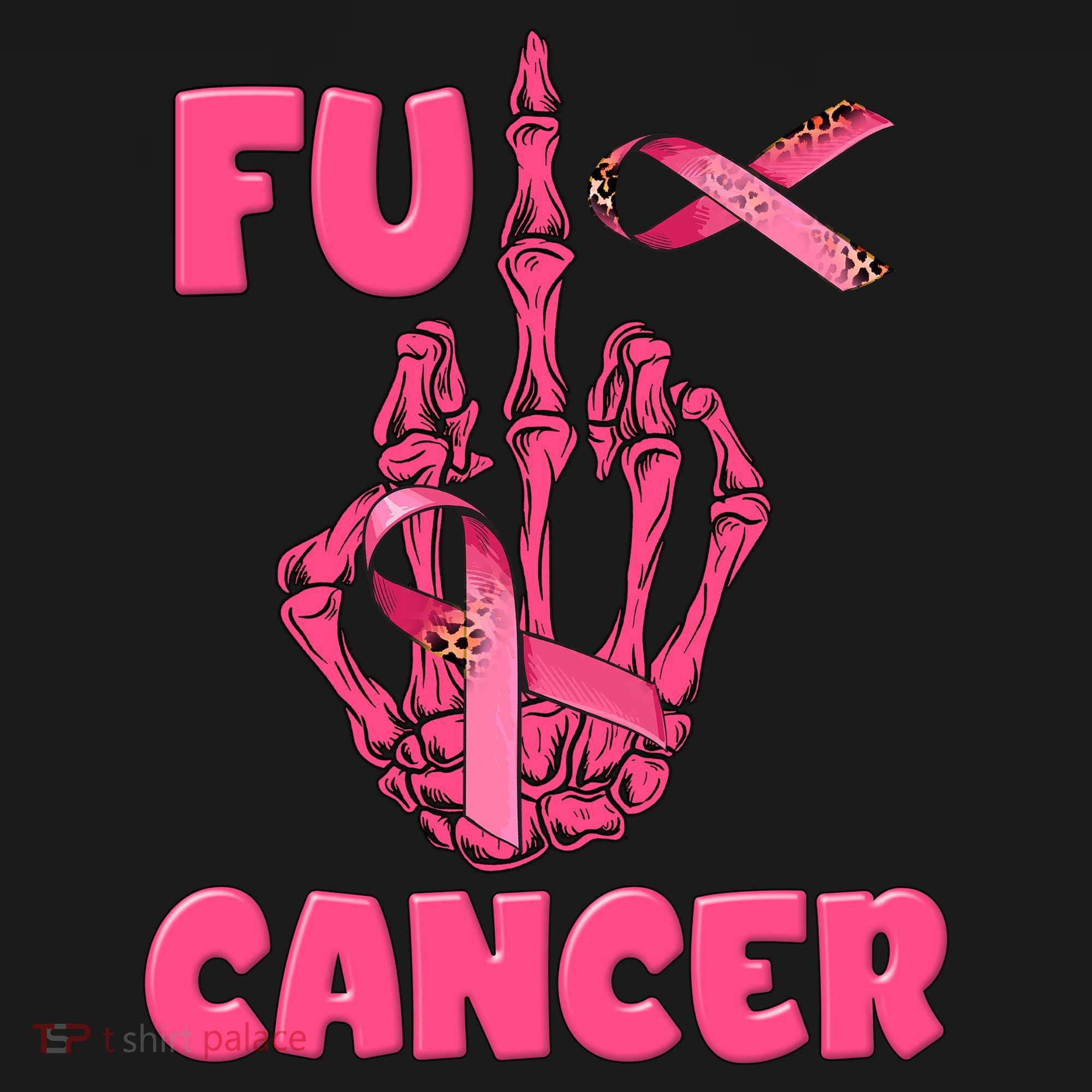 Breast Cancer Awareness Fu Cancer Skeleton Middle Finger Pink Ribbon Women's Tank Top