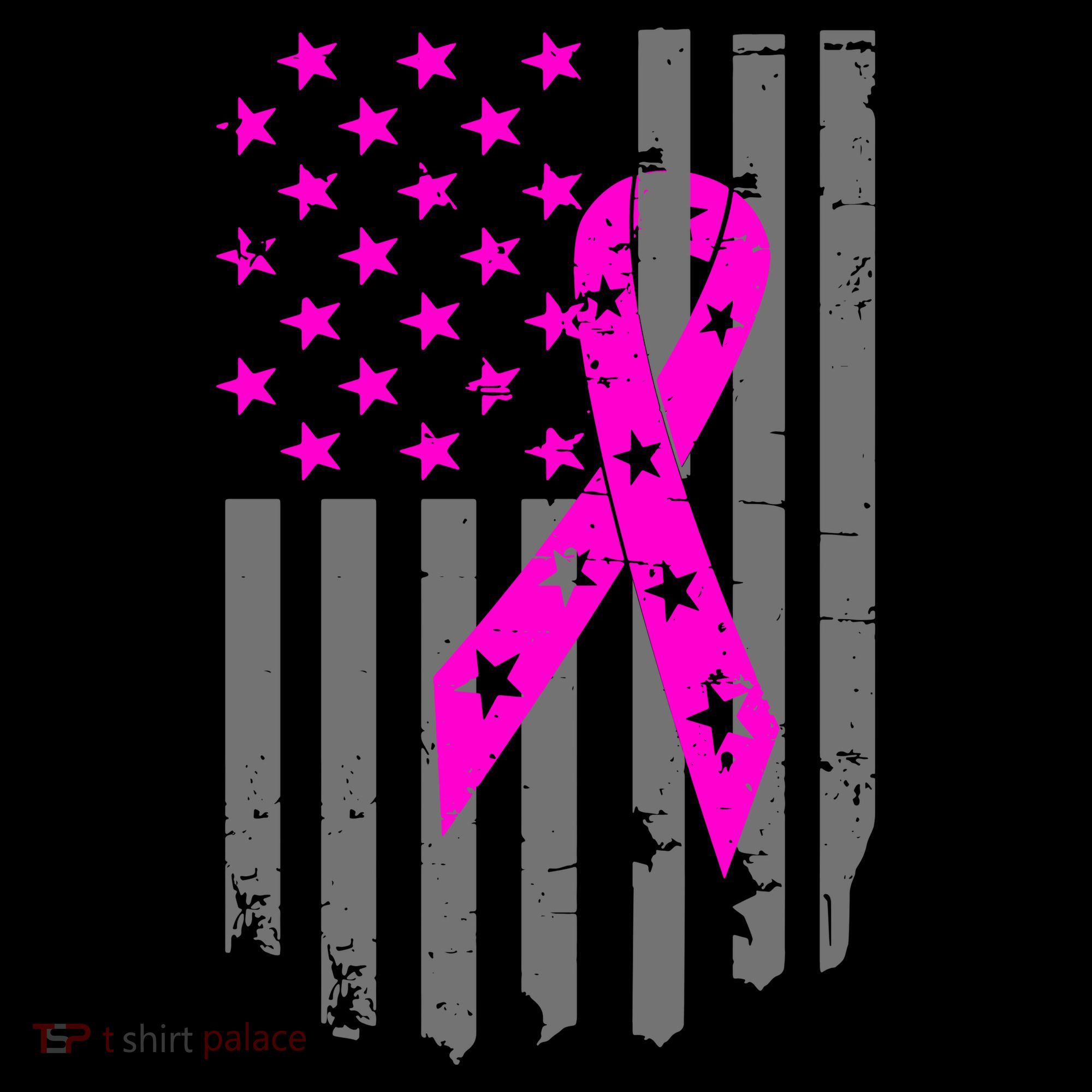 Breast Cancer Awareness Ribbon American Flag Coffee Mug