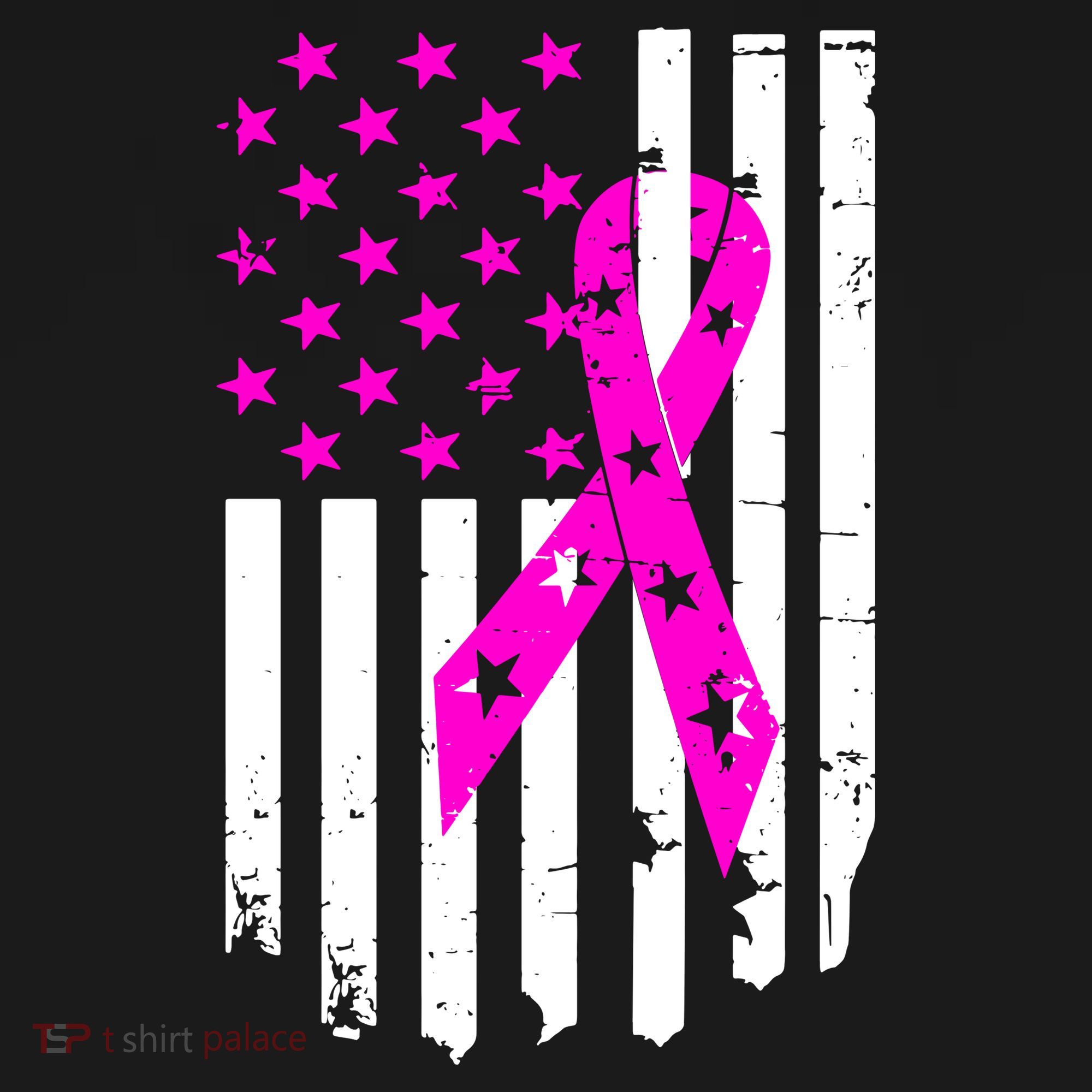 Breast Cancer Awareness Ribbon American Flag Kids Sweatshirt