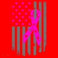 Breast Cancer Awareness Ribbon American Flag Santa Hat thumb 1