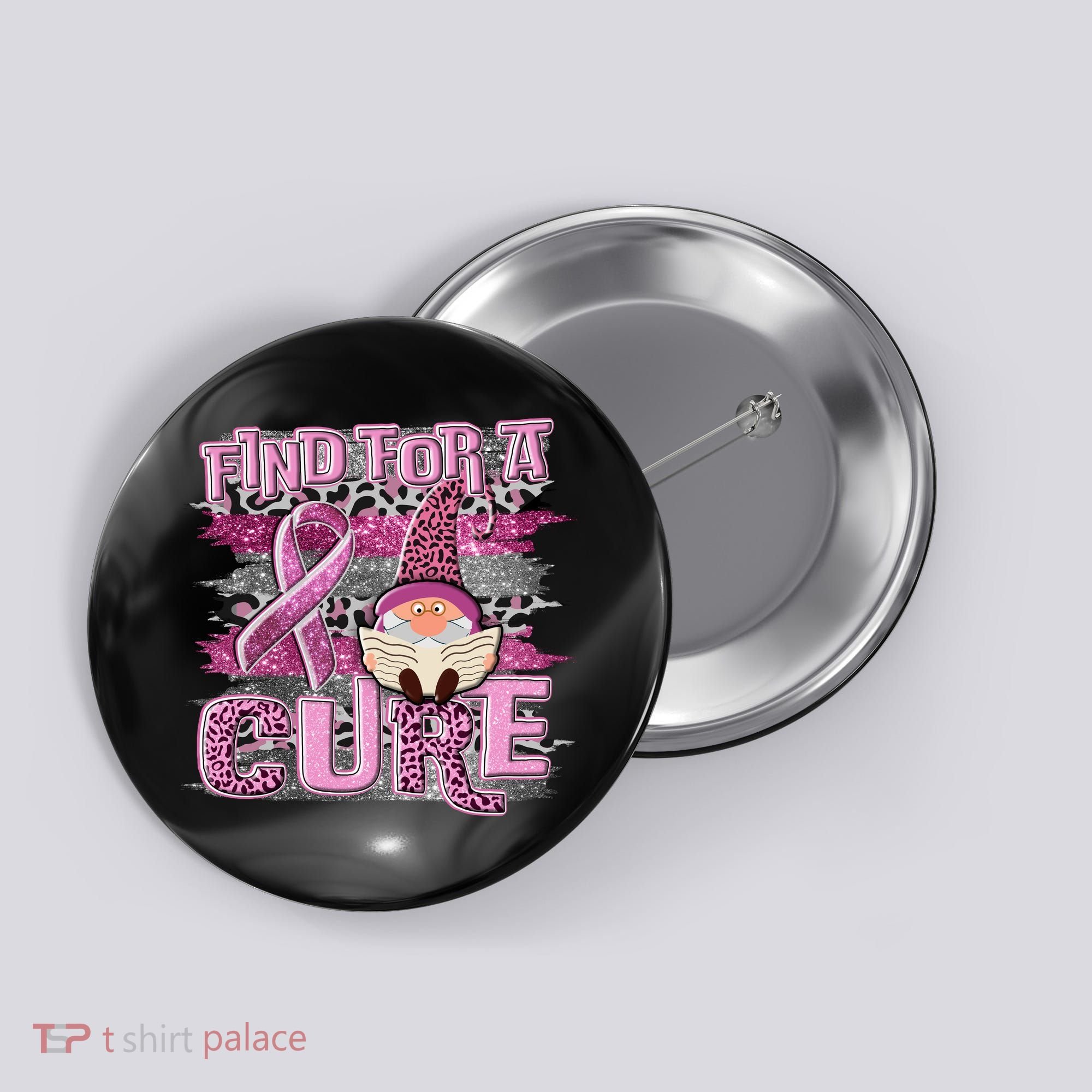 Breast Cancer Awareness Find For A Cure Button